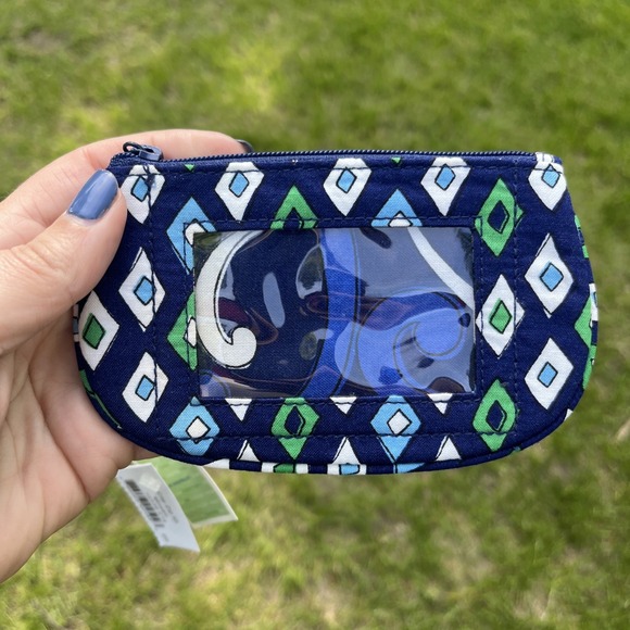 Vera Bradley Small Wristlet‎ Zip Up Wallet - Mosaic Blue New w/ Tags - Picture 2 of 5